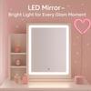 White Dressing Table with LED Circular Mirror, 2 Drawers & Shelves, Perfect Gift for Mother & Lover