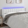Vidaxl Bettkopfteil mit LED, Weiß, 203x16x78/88 cm, Kunstleder