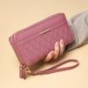 Long Women's Clutch Bag Pu Leather Mobile Phone Bag Simple Lady Long Wallet  Card Holder
