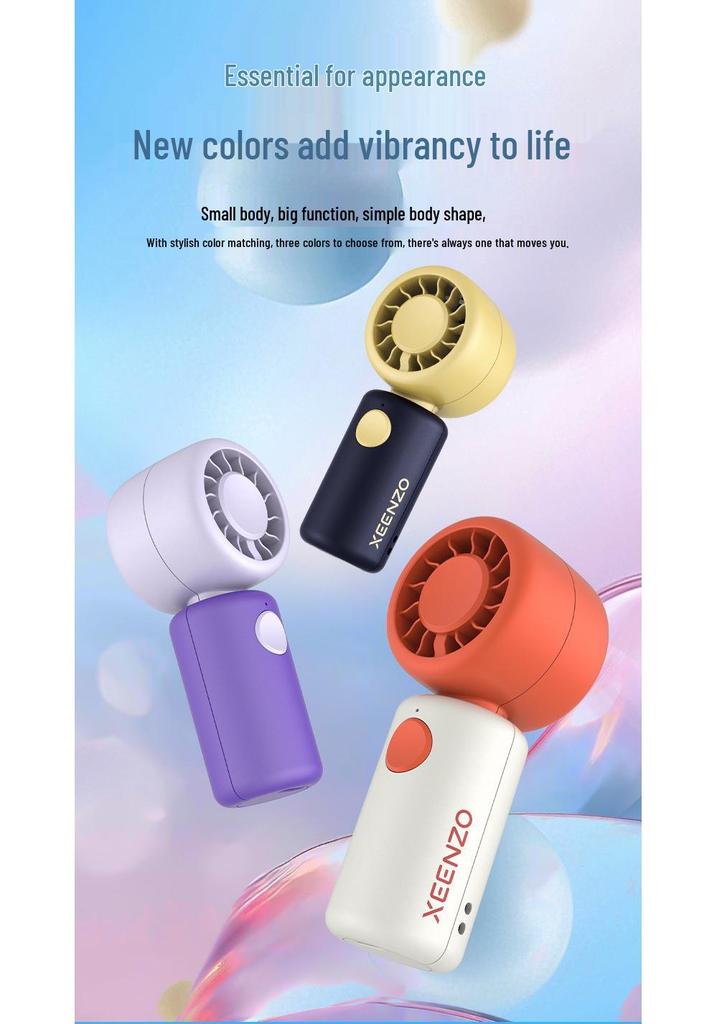 N11 Cute USB Rechargeable Portable Fan: Long-Lasting Battery, Strong Airflow, Handheld Outdoor Fan