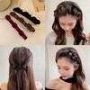 2Pcs/Set Elegant Velvet Barrettes Women Ponytail Hairpin Hair Clip Girls Black Red Ribbon Hair Clip Fashion Hair Accessories