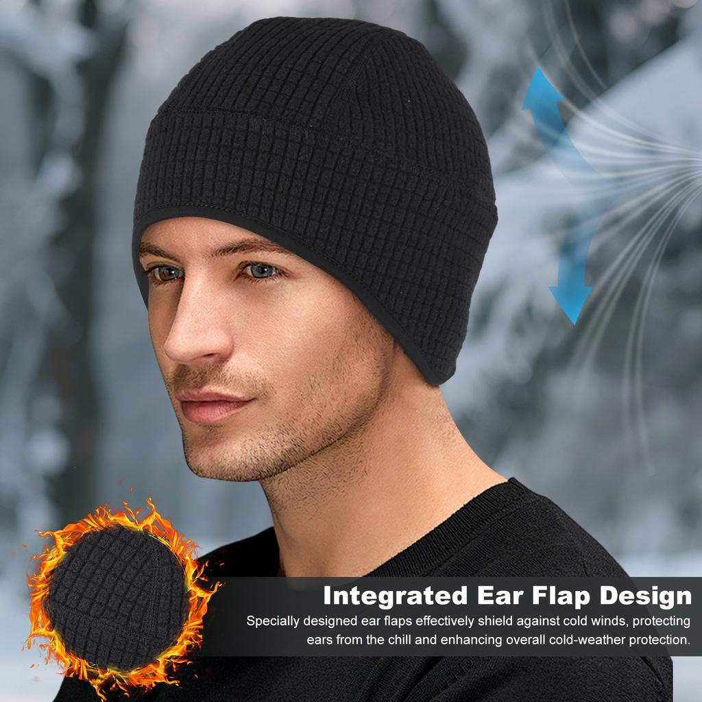 Winter Helmet Liner Skull Cap Warm Cycling Cap for Men Hiking Skiing Riding