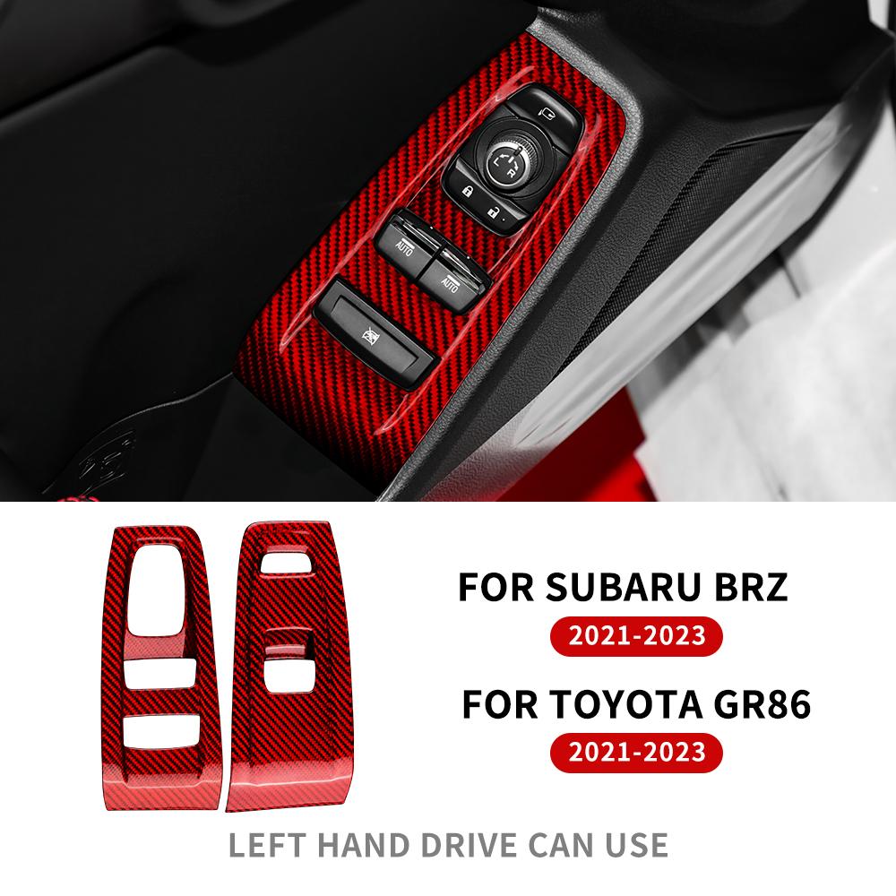 Real Hard Carbon Fiber Interior Trim LHD For Subaru BRZ Toyota GR86 2025 2025 2025 2025 Car Door Window Switch Button Sticker