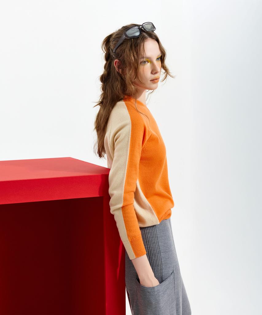 Seunoya 26Ss Wool Wholegarment Two-Way Color Pop Pullover