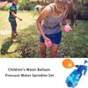Kids Water Balloon Pressure Sprayer Set Includes 100Pcs Balloon For Outdoor Activities Practical Air Balloon Pump