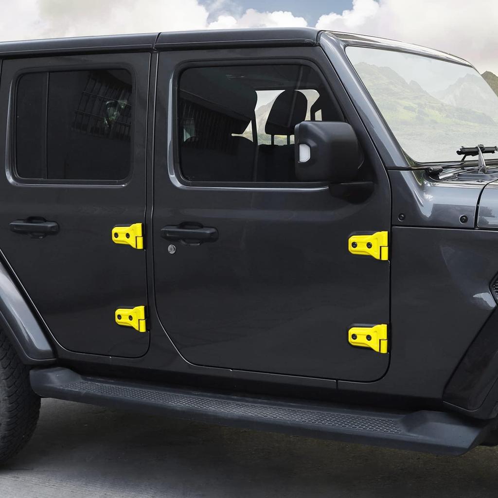 8PCS Door Hinge Cover Trim Accessories for 2018-2024 2025+ Jeep Wrangler JL JLU 2020-2024 2025+ Jeep Gladiator JT (Matt Black)