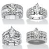 New Luxury 3Pcs/Set Women Rings Fashion Marquise CZ Wedding Trend Eternity Stylish Female Accessories for Party Jewelry