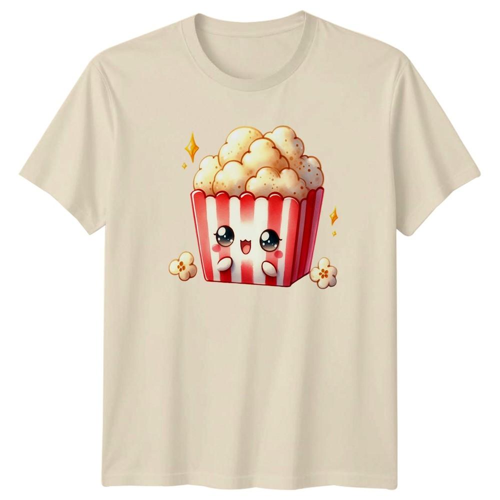 Happy Kawaii Popcorn Movie Snack TShirt Kawaii Food Cinema Birthday Gift