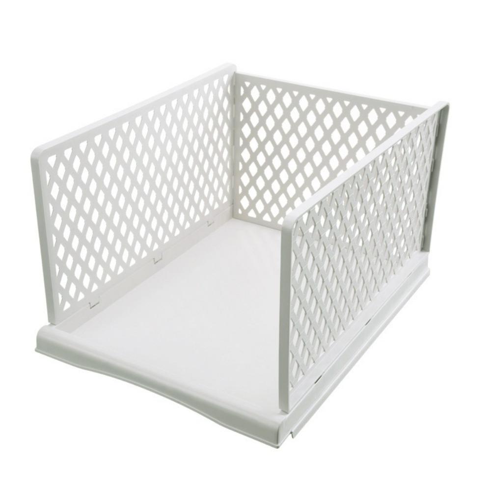 Plastic File Layered Partition Shelf Stackable Toy Snacks Container Clothes Storage Rack Office