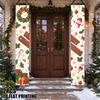 2D Flat, 2D Flat - 2D Flat, 2D Flat - 2D Flat Printing 2pcs Christmas And Wreath Merry Christmas Couple Porch Banner, Suitable for Winter New Year Hol
