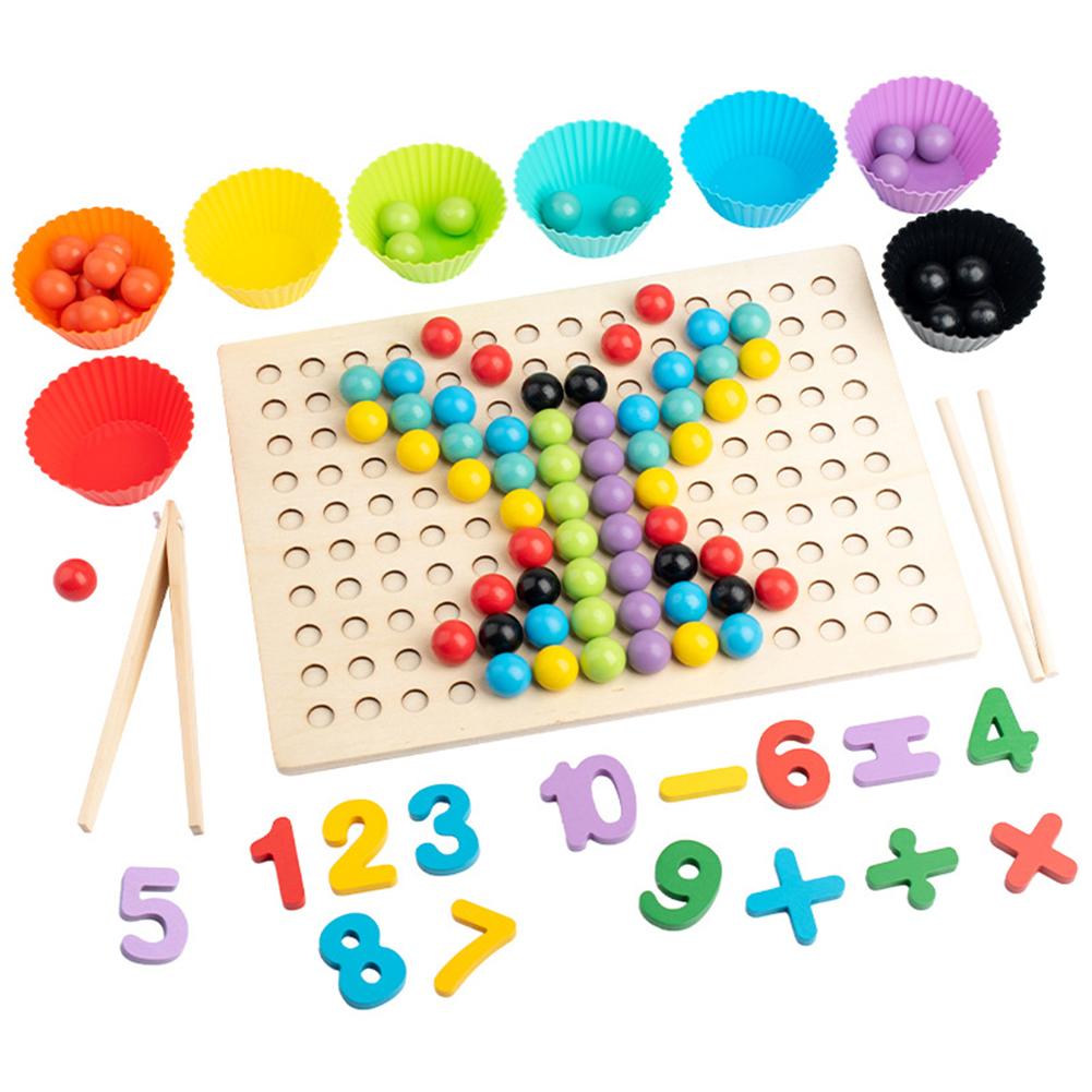 

Toddler Rainbow Beads Learning Toys Montessori Toys Fine Motor Toys Math Beads Counting Toy for Toddlers Gift for Girls and Boys