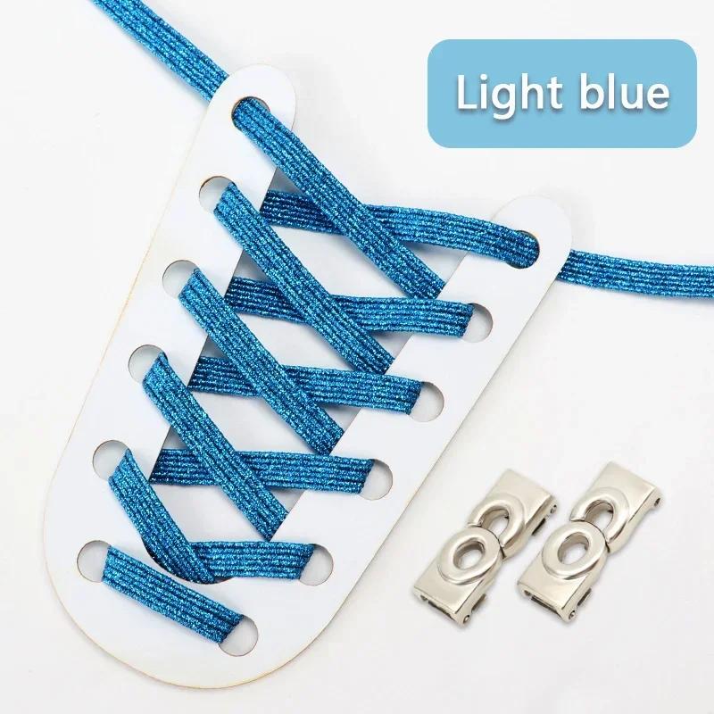 NEW Colourful Elastic Laces Sneakers Lock No Tie Shoelaces Kids Adult 8mm Wide Flat Shoelace Without Ties Shoes Accessories