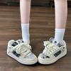 Trendy high-value retro Hong Kong style shoes bread shoes spring and summer new denim blue casual shoes