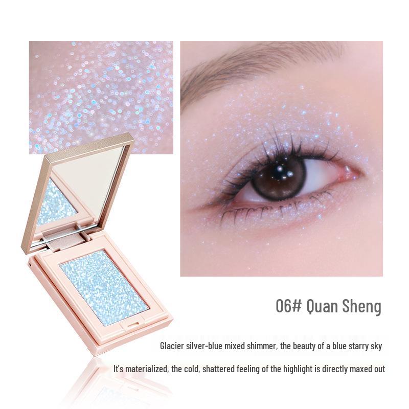 Novo Diamond Sparkle Eyeshadow & Blush: Melted Light Potato Mash, Multi-use Highlighter & Contour, Low Saturation