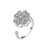 Minimalist Rotating Snowflake Ring For Women Adjustable Stress Relief Jewelry Unique Best Friend Gift Simple Design