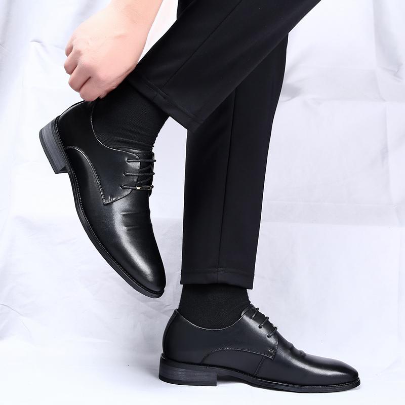 Business Pointed Men's Leather Shoes Fashionable Gentleman Minimalist Style Party Daily Office Wedding Dress Hot Selling Shoes