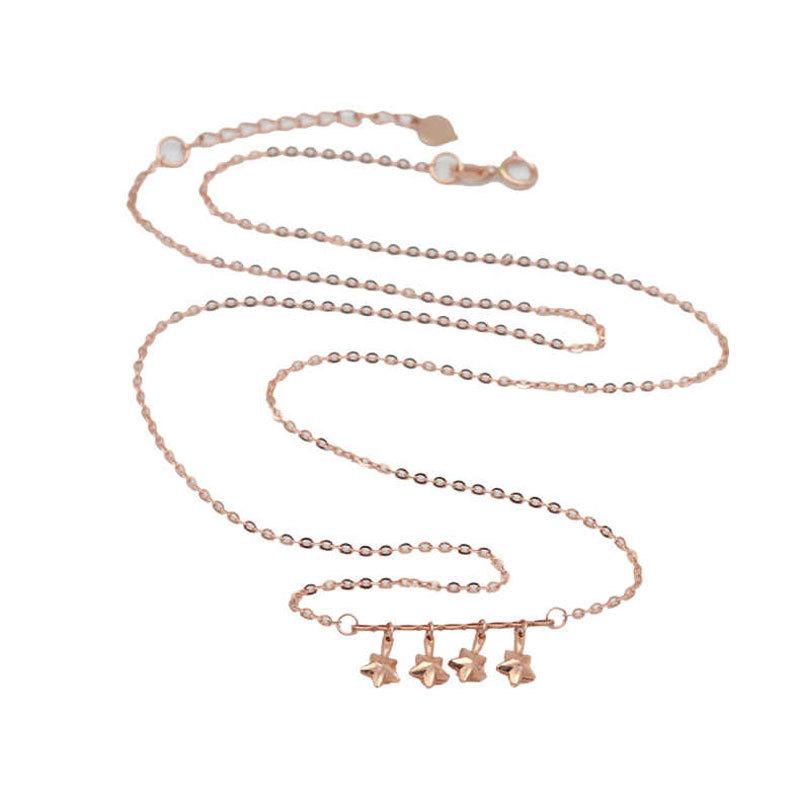 Purple Gold Shining Star Necklace Plated With Rose Gold Niche Temperament Fashion Color Gold