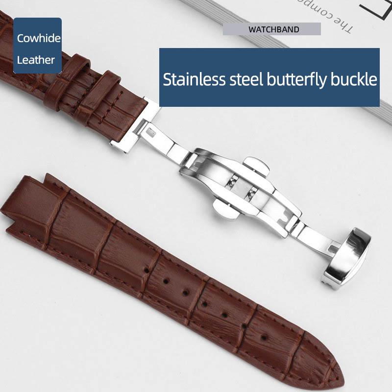 Klassisches 24 x 14 mm Rindslederarmband mit konvexem Ende 1853 für Tissot T60-Armband L875/975K-Serie Uhrenarmband-Zubehör