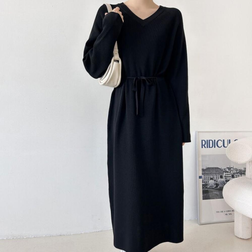 New ArriVals Open Run Golf Dress Loose Fit V Neck Waist Tie Maxi Length