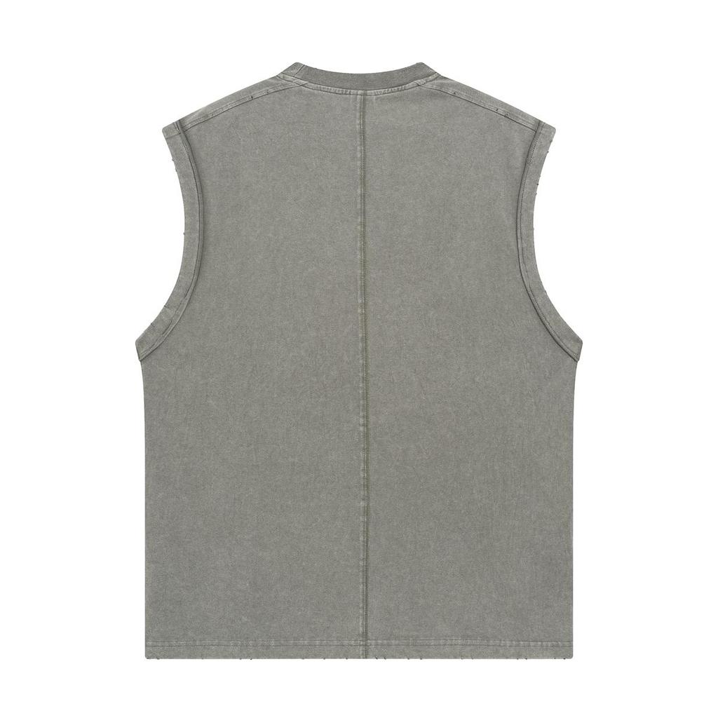275 GSM 100% Cotton Washed T-Shirt Customized Pattern Print Men's Vest Personalised Tank Top