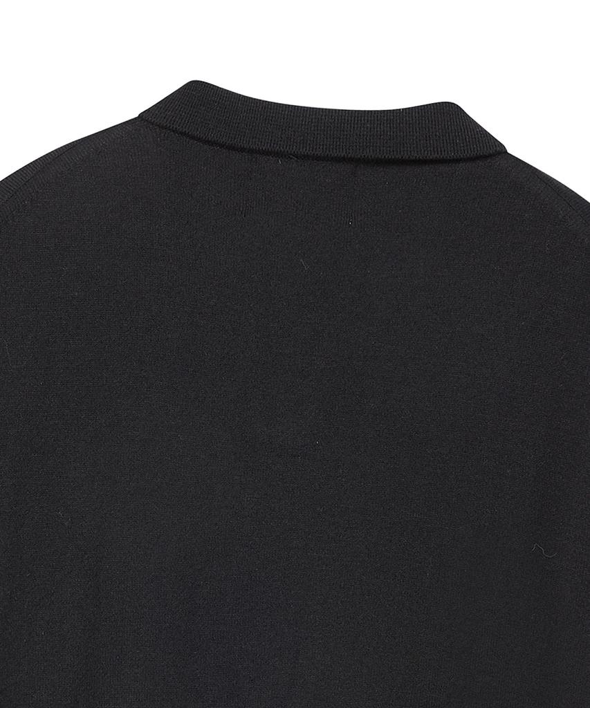 BEYOND CLOSET [Collection Line] Fine Wool Fit Collar Knit Black