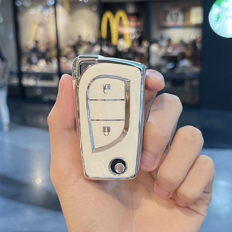 Tpu Car Key Case Cover For Toyota Auris Corolla Avensis Verso Yaris Aygo Scion Tc Im Camry 2/3/4 Buttons Remote Key Bag Rings