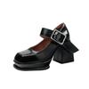 Platforma Jehlové podpatky Mary Janes Boty Boty Lakovaná kůže Robustní přezka se čtvercovou špičkou Goth Ženy Lodičky Boty na podpatku