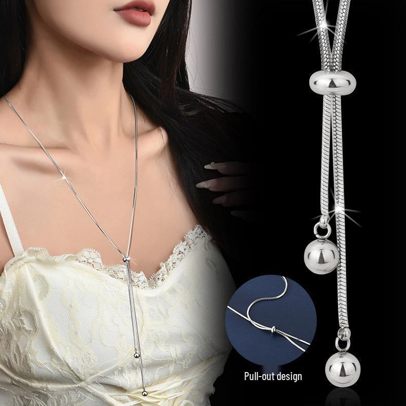 

2024 Women s Long Necklace: Non-Fading Titanium Steel Pendant Chain