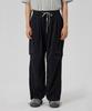 MAKEITTO Two Tuck Wide Parachute Cargo Pants_Black