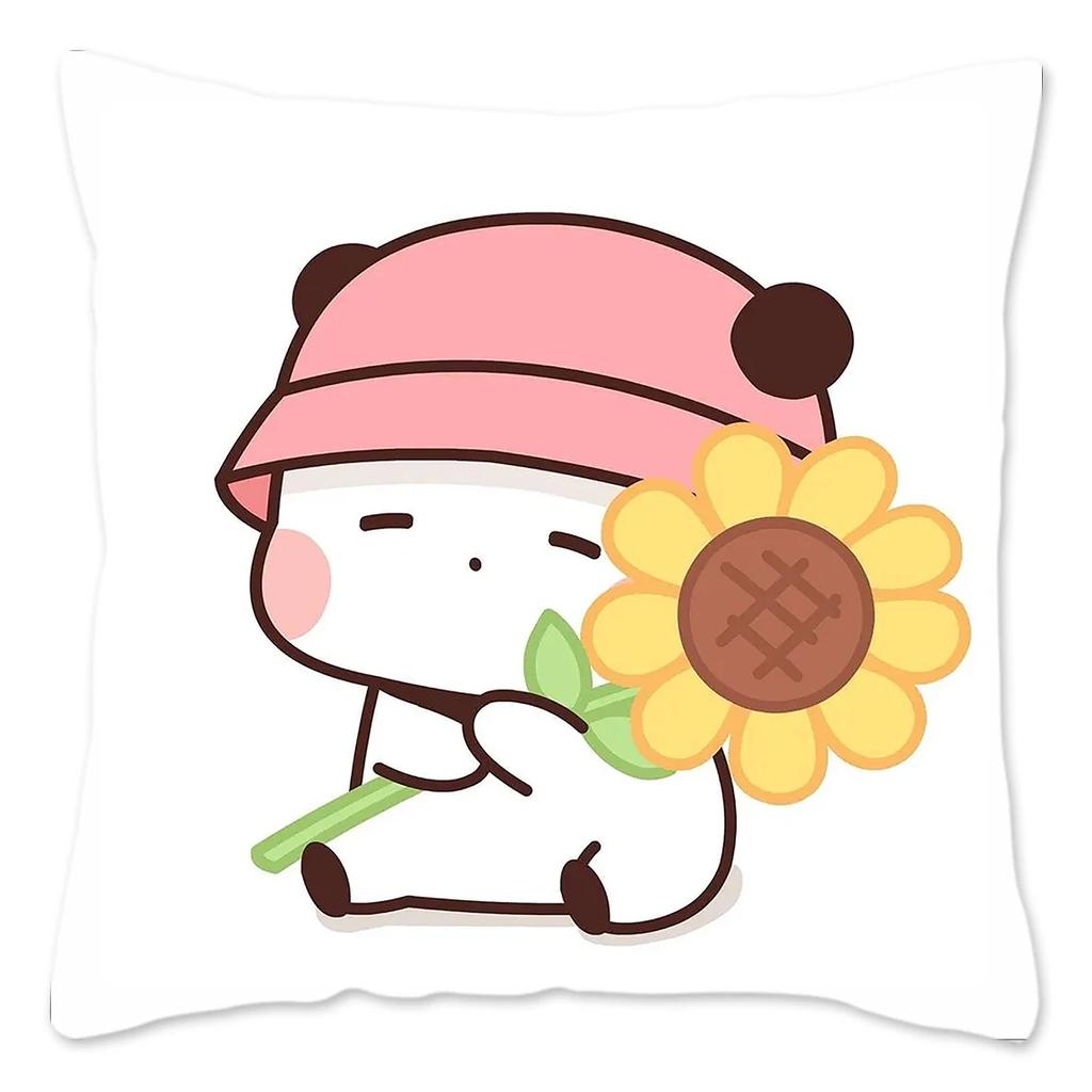 Povlak na polštář Bubu a Dudu Domácí dekorace Polyesterový povlak na polštář na pohovku Povlak na ozdobný polštář Zábavný Roztomilý Potisk Panda Medvědů