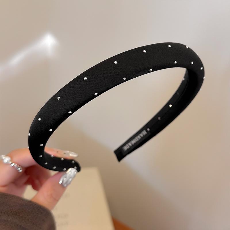 

2025 New Brown Rhinestone Headband Women Thin Sparkly Hair Band for Flyaway Non-Slip Grip Washing Face Elegant Hair Accessories