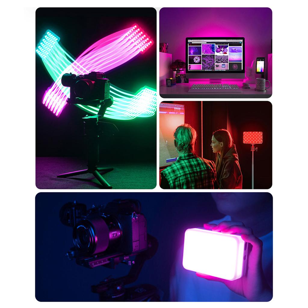 YN120 8W RGB Photography Lamp Bi-color LED Light Vlog Light 2500K-9900K Color Temperature Dimmable with 0.96in LCD Screen 120 LED Beads