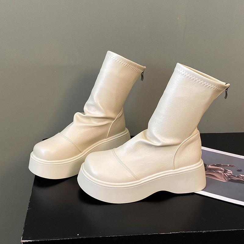 

Узкие ботинки ботинки Мартина детские 2025 осень новые одинарные ботинки показывают ноги универсальные британские на толстой подошве маленькие модные ботинки 40 бежевый