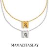 MamacitaSlay 316L Stainless Steel Letter Pendant Necklace Waterproof 18K Gold Plated Neck Jewelry Women's Minimalist Necklace