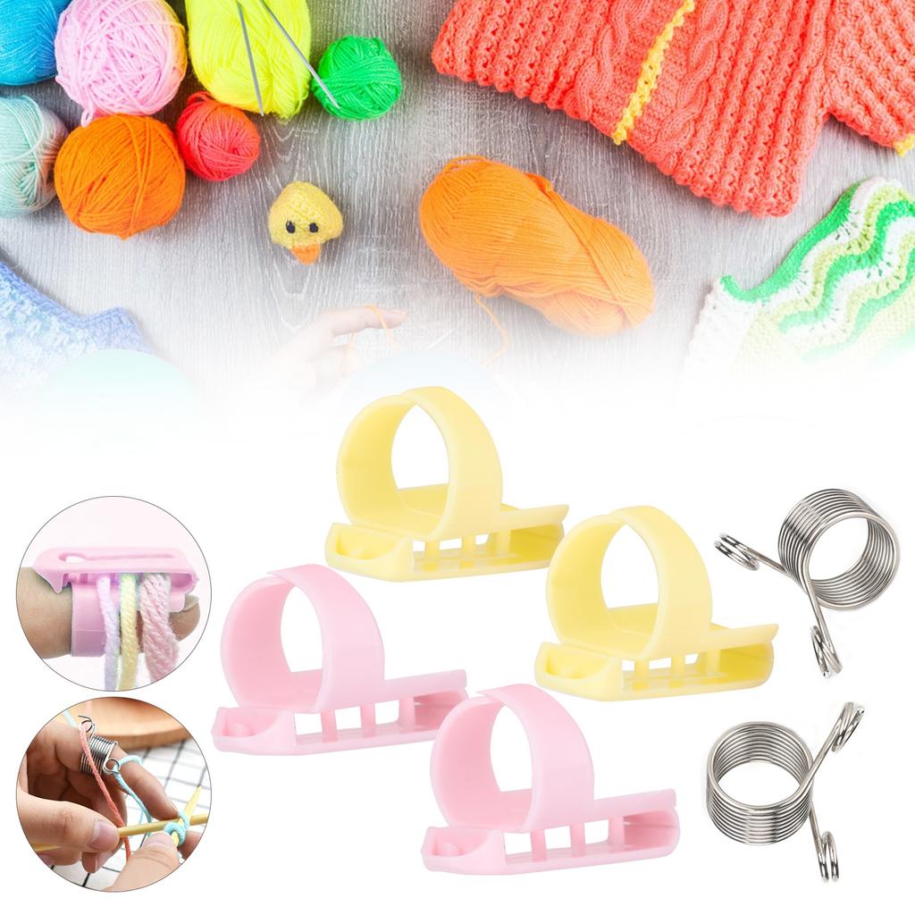 Buy 6Pcs Yarn Guide Knitting Sweater Finger Holder Needle Thimble