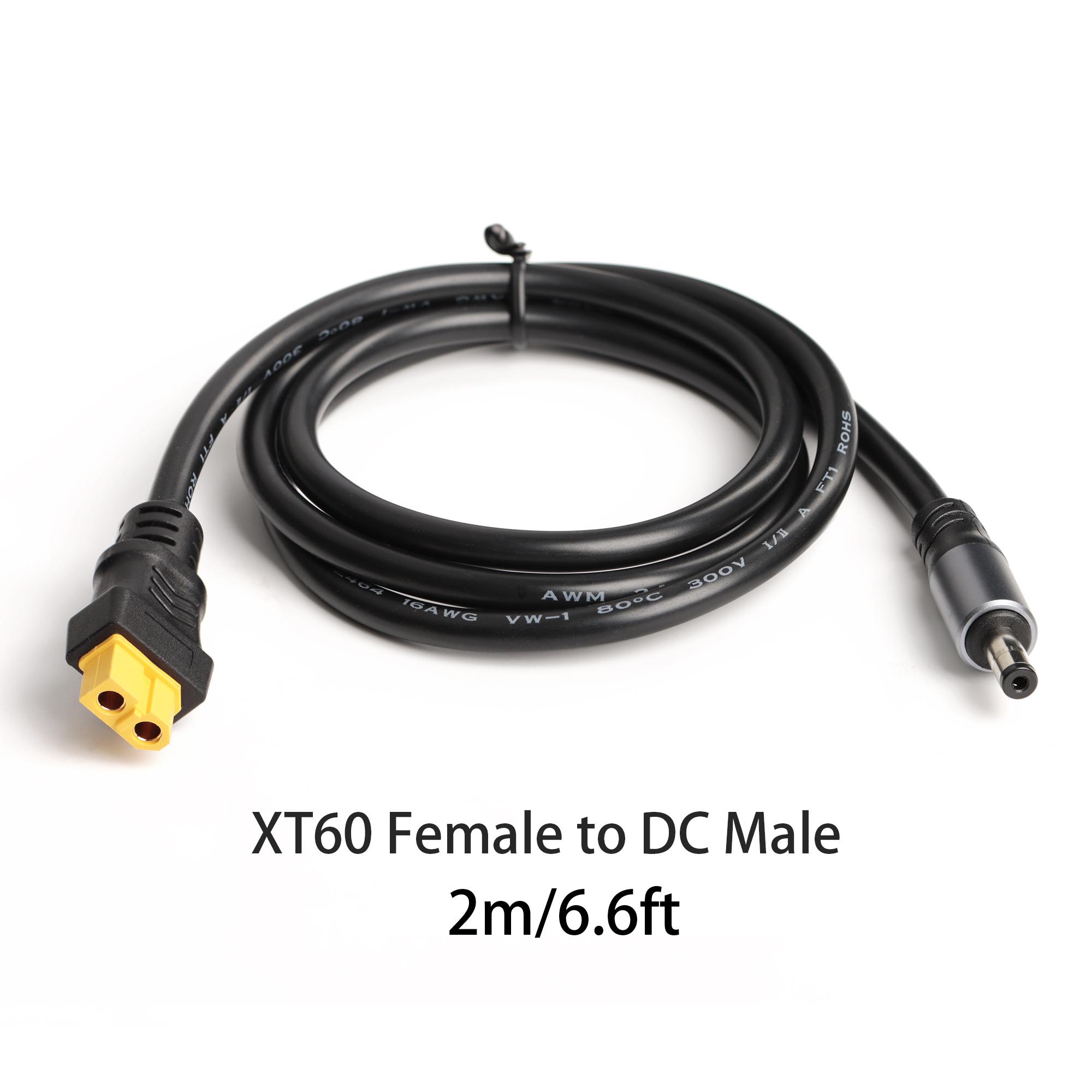 

Роз єм XT60 Female/Male до DC5521 Male Адаптер Кабель живлення 16AWG Підключення сонячної панелі Адаптер для заряджання домашньої/автомобільної батареї
