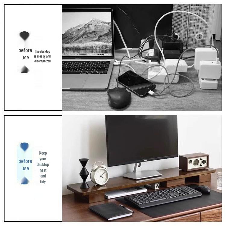 Solid Wood Monitor and Laptop Stand Riser