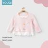 Youqi Girls' Long Sleeve Shirt 2026 - Stylish Baby Top for Spring & Autumn