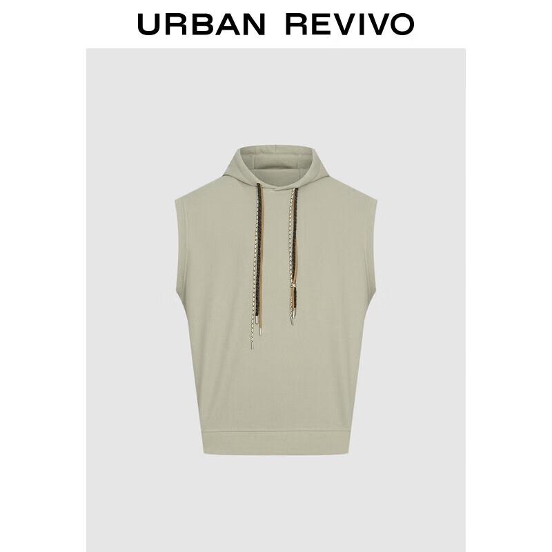Мужская ретро жилетка без рукавов с капюшоном на шнурке UR S