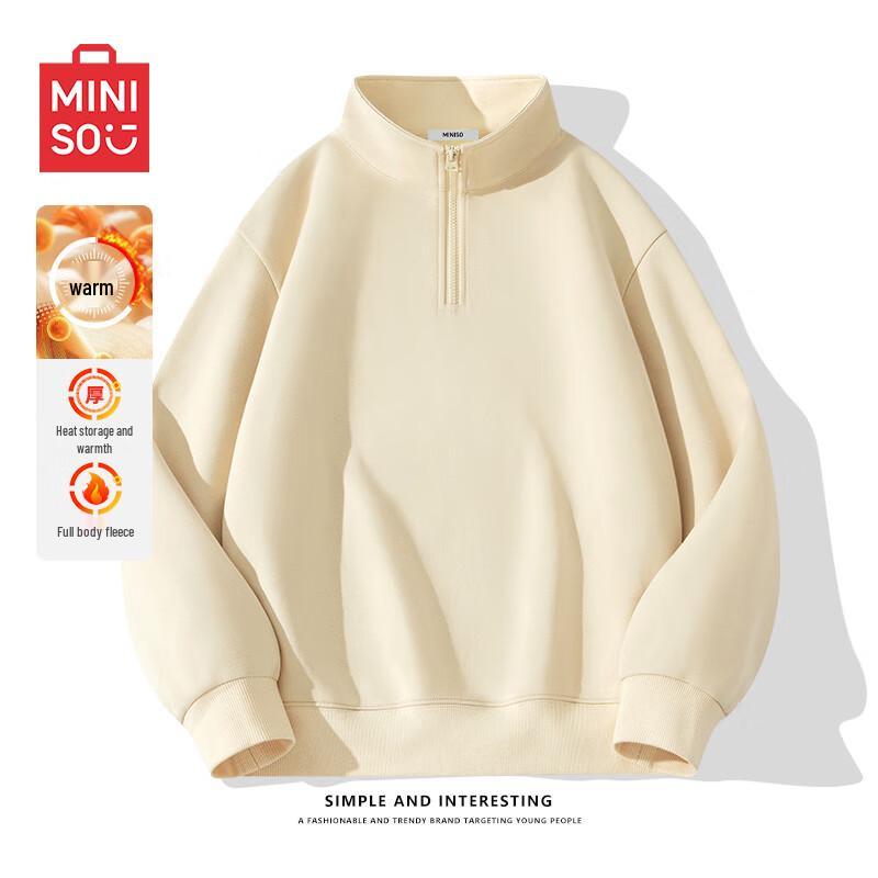 

MINISO Men s Half-Zip Fleece-Lined Hoodie XL
