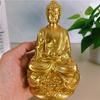 14cm Gold Medicine Buddha Statues Ornament Resin Feng Shui Lucky Shakya Muni Buddha Sculpture Home Office Garden Decoration