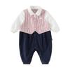 DAVE&BELLA Baby Boy's Faux Two-Piece Autumn Romper