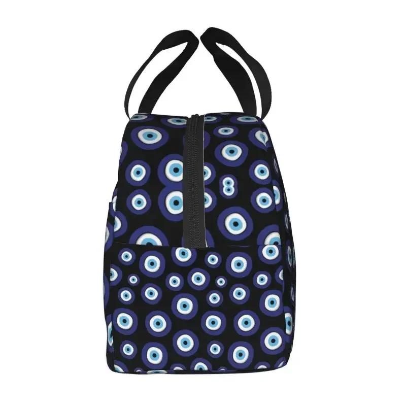 Greek Amulet Evil Eye Pattern Resuable Lunch Boxes Nazar Lucky Charm Thermal Cooler Food Insulated Lunch Bag School Children