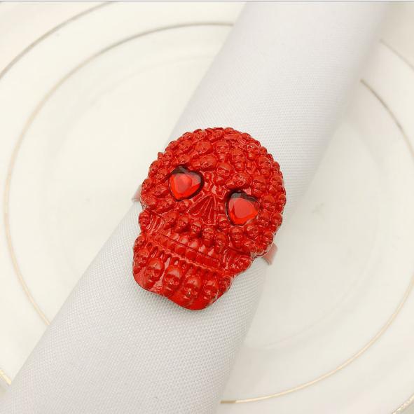 

10 шт./лот Новое кольцо для салфеток Хэллоуин Череп Кнопка для салфетки Ретро Кольцо для салфетки Держатель для салфетки Украшение стола для праздничной вечеринки