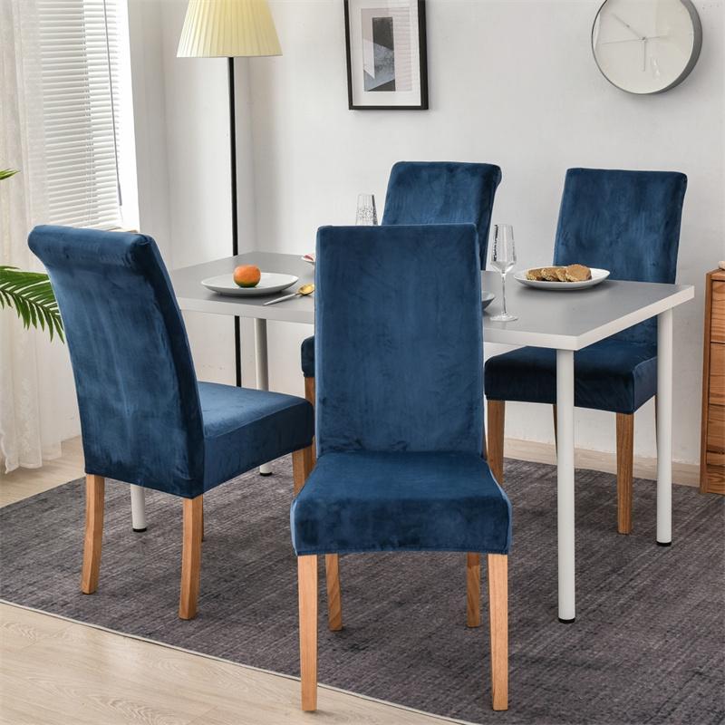 Buy 1Pc velvet dining room chair cover elastic dining chair sofa cover