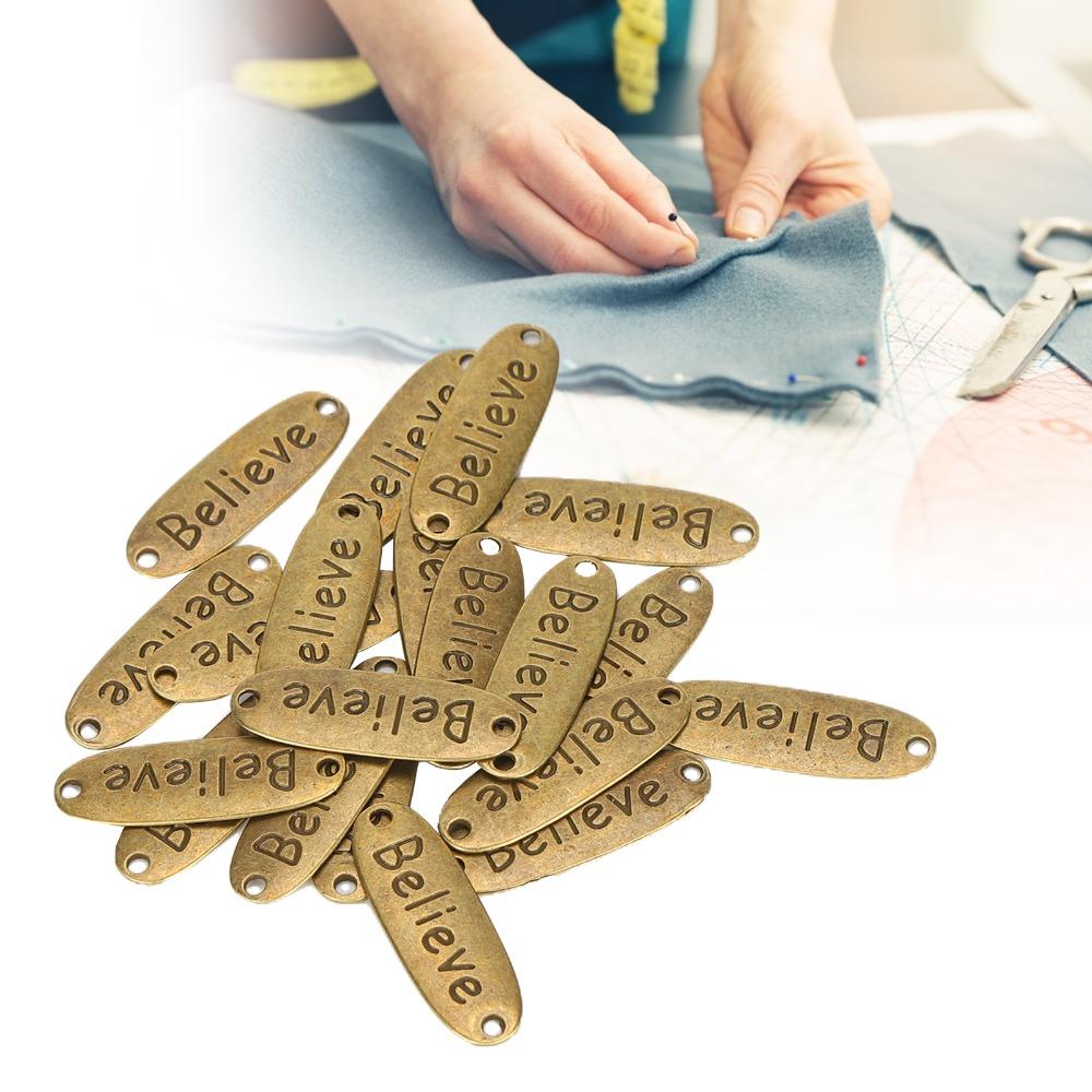 20pcs Dual Hole Alloy Pendant Charms Rectangle Shape Message Pendants Word Charms For Crafts