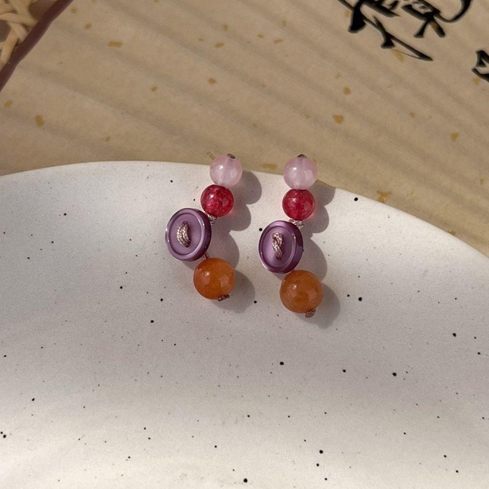 

Серьги из каменной смолы Красочные серьги-гвоздики Корейские ушные гвоздики