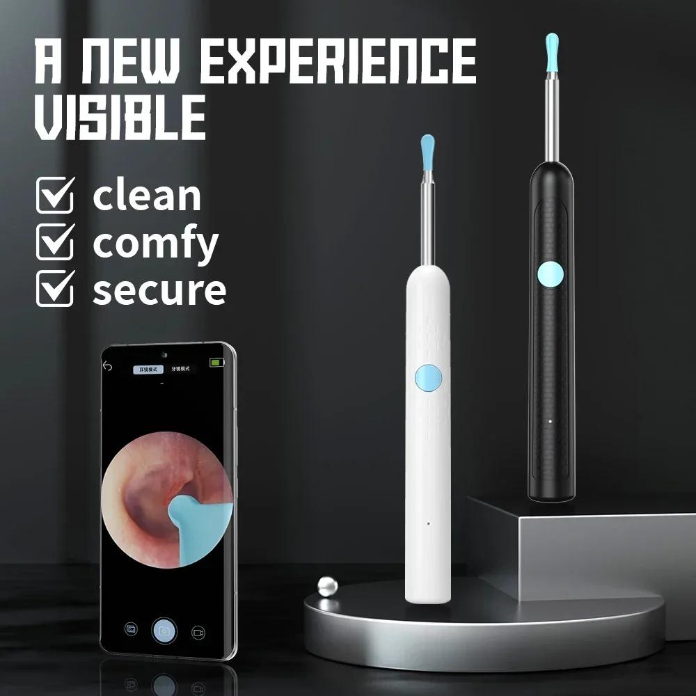 Smart Visual Ear Cleaner with Camera Ear Sticks USB C Charging Ear Wax Removal Tool WIFI Connection 6 LED Lights Earpick