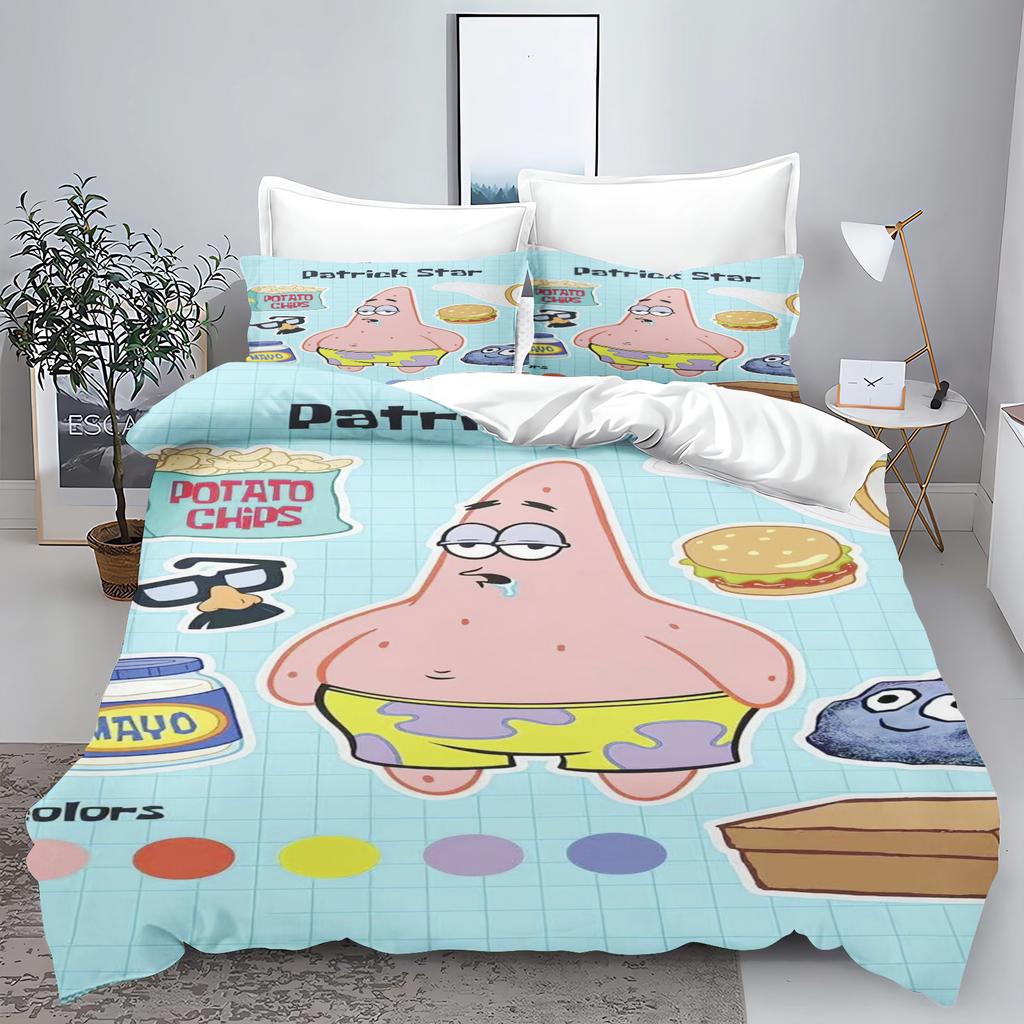 Quilt Cover set Yellow Sponge 100% Polyester Sea Star 3D Children'S Bedding Sets King Size Bedding Comforter