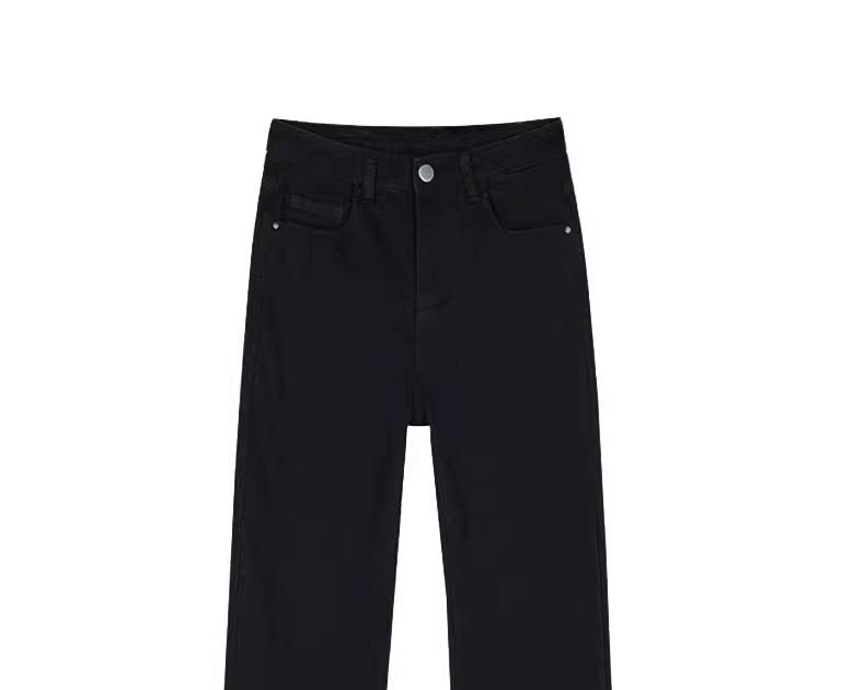 Autumn 2025 Women's High-Waisted Slimming Straight-Leg Black Jeans